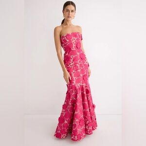 Helsi Jessica Floral Embroidered Gown Pink Wedding Guest Size XS